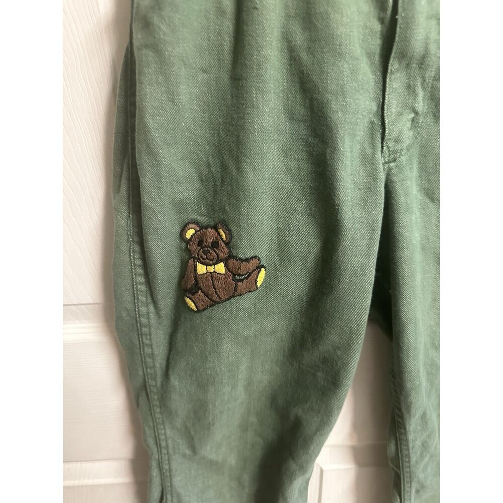 70s Wrangler Misses Jeans Green Denim Snap Button Wide Leg Flare Slim Sz 18 30w - Picture 2 of 9